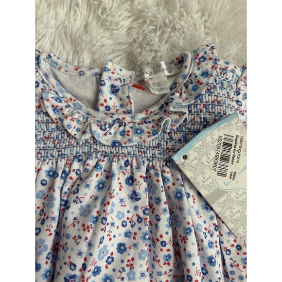 Kissy Kissy girls sz. 3/6 mo. two pc. red, white blue dress. NWT. Bloomingdale's